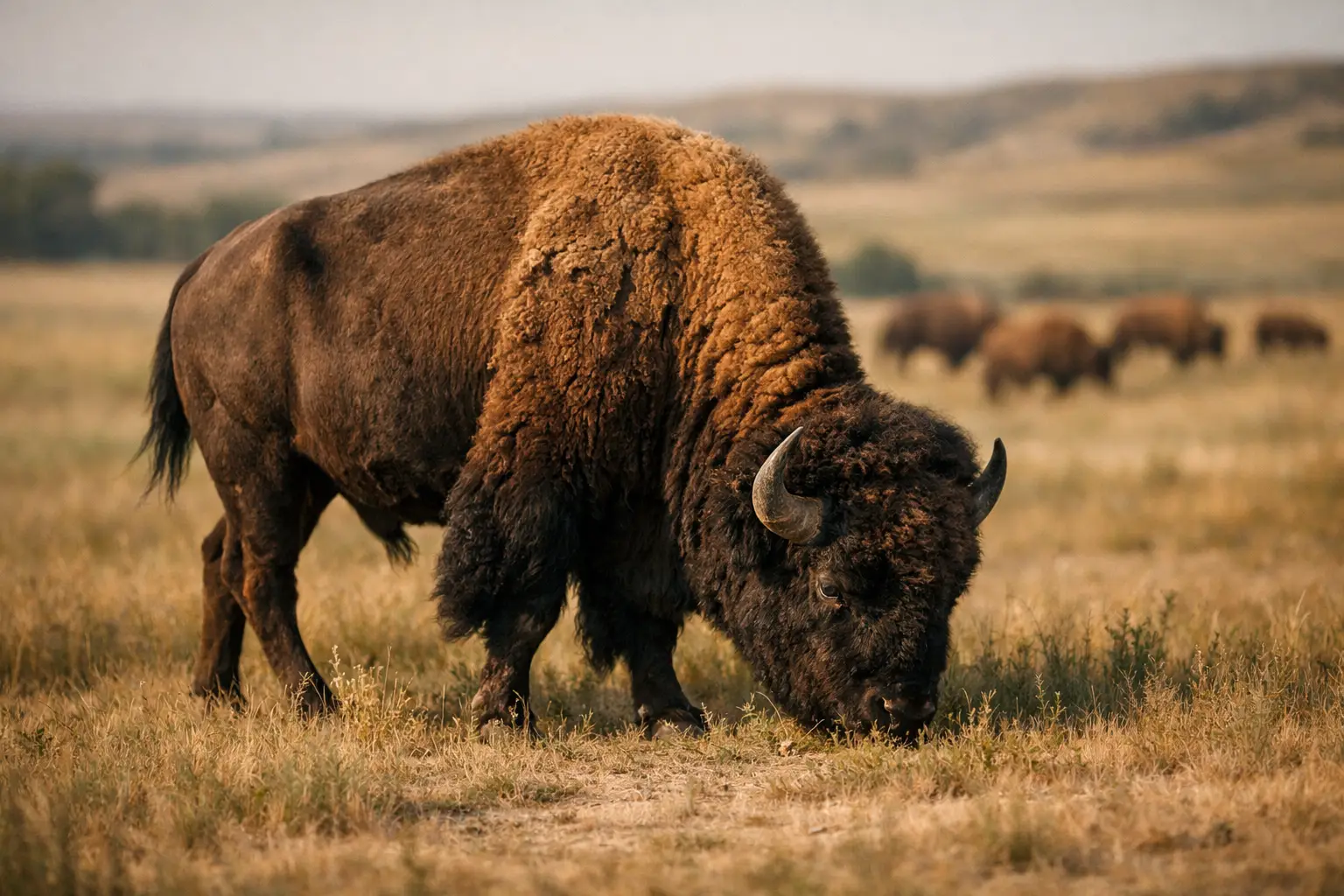 Bison in einer Landschaft