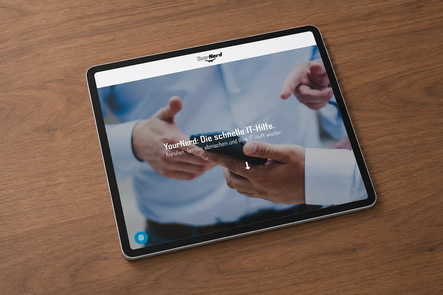 Responsive Website als Mockup auf einem Tablet